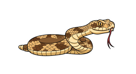 Naklejka premium Rattlesnake Image, Vector Illustration, Wildlife Design for Nature and Education
