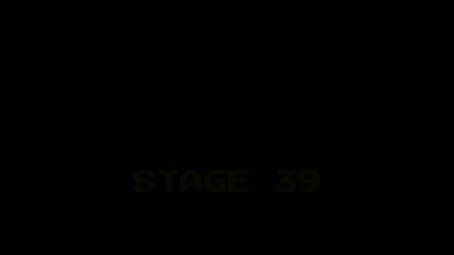 Retro Pixel Arcade Stage 39 Start Screen for 8 Bit Game Assets with Text Animation on Vintage Black Background 4k video animation seamless loop