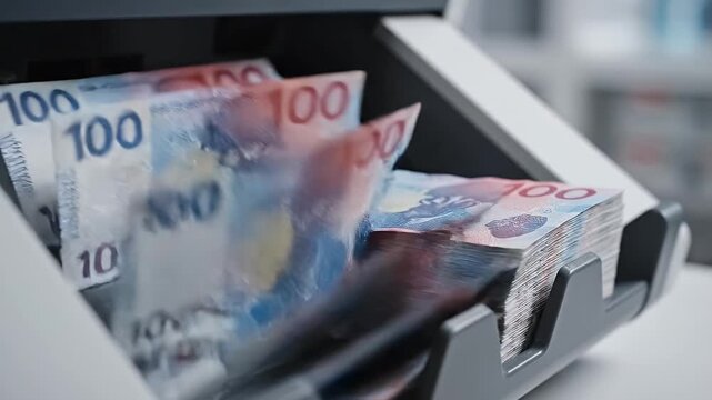 Counting Norwegian Kroner Bills in a Modern Money Counter Machine