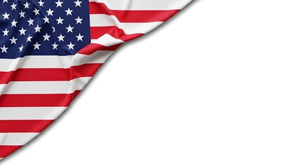 Obraz premium American flag waving isolated on white background with copy space for patriotic concepts