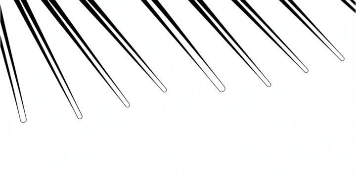 Abstract graphic element featuring a series of thin parallel black lines arranged in a radial arc Vector
