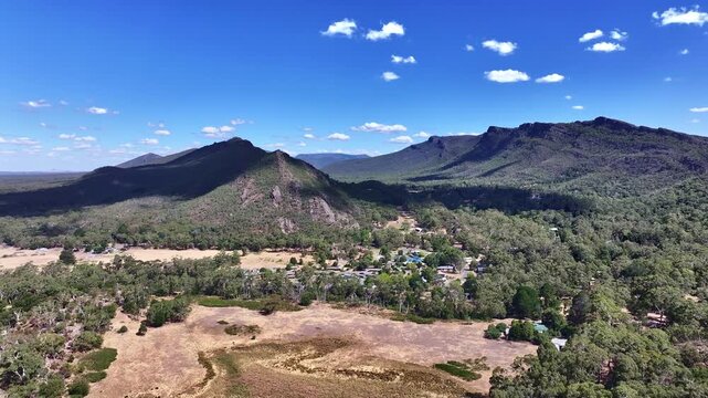 Aerial footage of Halls Gap Victoria Australia