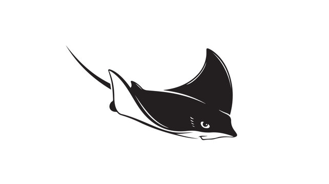 Stingray Fish Silhouette Marine Animal Vector
