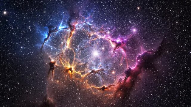 Vibrant Cosmic Nebula in Space.