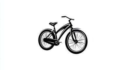 Fototapeta premium Elegant Black Bicycle Icon with Simple Design for Modern Lifestyle