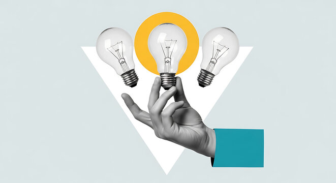 Business concept with lightbulbs as symbol of idea, creativity, think concept. Keep it simple