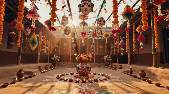 Pohela Boishakh Bengali New Year Traditional Courtyard Decoration