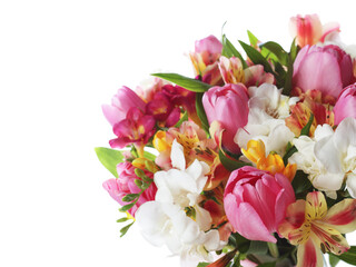 Obraz premium Beautiful bouquet of flowers isolated on white