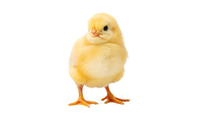 Obraz premium A small yellow chick standing on a black background