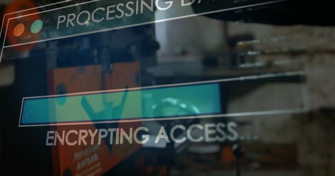 Tech pressing controls, placing part under press for mfg, HUD connecting, DB, securing, done