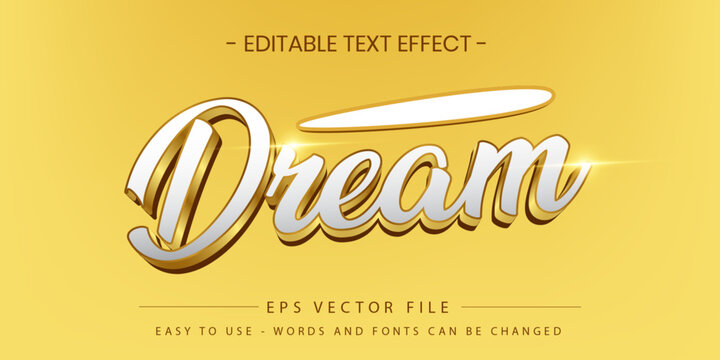 Dream Luxury Golden Script Text Effect Vector