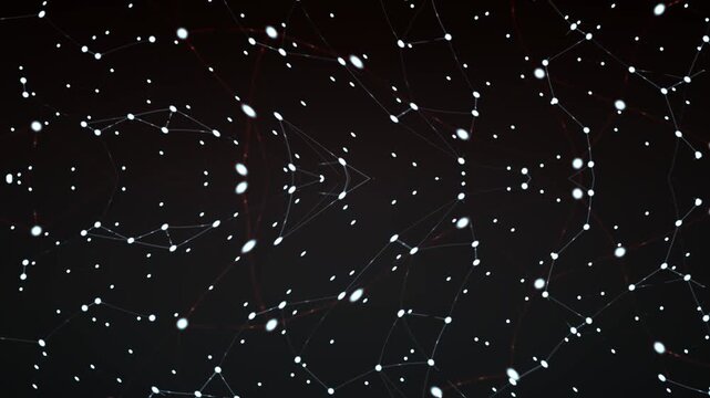 A detailed view of a dark night sky filled with numerous bright stars and faint connecting lines forming constellations.
