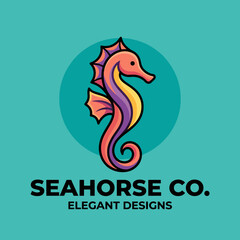 Obraz premium Featuring a colorful seahorse, this image represents elegance and creativity, ideal for designs related to ocean themes, children's products, or sophisticated branding.