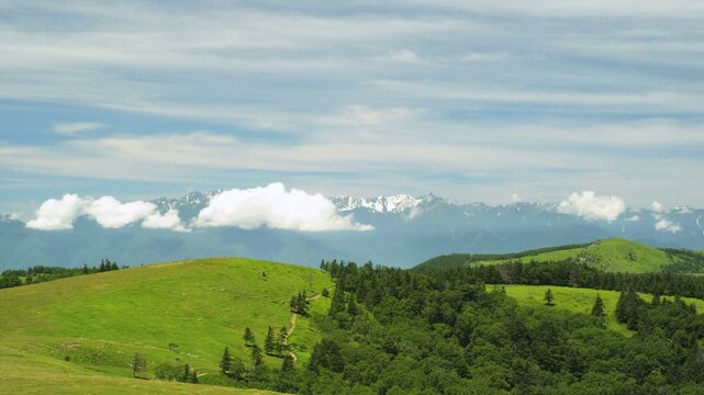 美ヶ原高原から北アルプスの眺望
