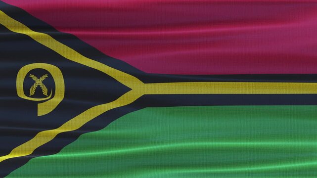 Vanuatu flag waving in the wind with high quality fabric texture
