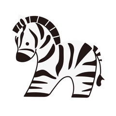 Obraz premium 丸くてかわいいシマウマの手描き風キャラクター