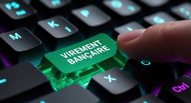 Press To VIREMENT BAN&Ccedil;AIRE keyboard concept