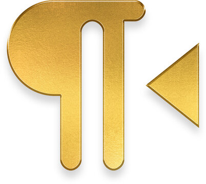 Golden 3D right to left text direction icon for editor layout flow