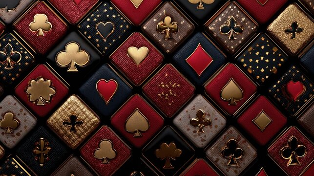 Playing card suit pattern colorful design background for creative projects