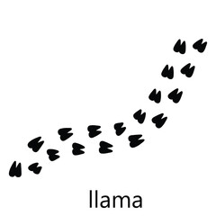 Fototapeta premium Llama Footprint Silhouette Vector – Animal Hoof Print Track Icon Editable EPS