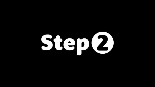 Step Text with Number 2 Appearing Animation | Process and Tutorial Motion Graphic