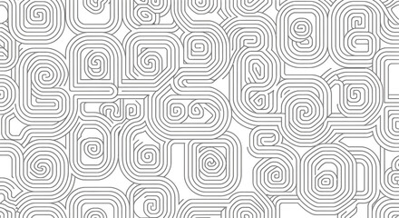 Naklejka premium Abstract geometric spiral tile pattern as seamless grayscale background.