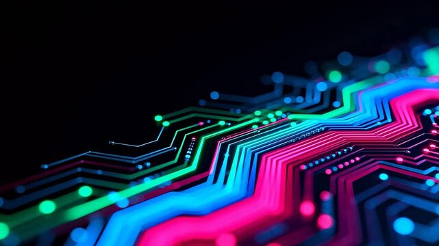 Colorful circuit board patterns