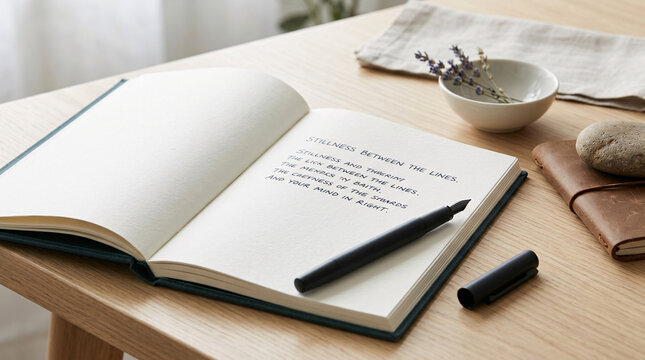Livre ouvert avec texte et stylo pos&eacute; dessus