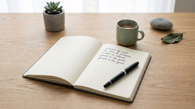 Carnet ouvert avec stylo sur un bureau