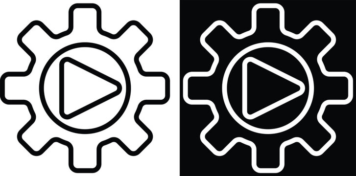 execution Two-tone version in black and white background