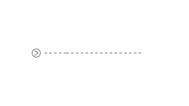 circle arrow indicator with long dotted line motion ui animation.