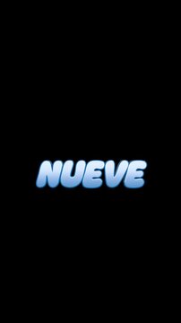 counting numbers in spanish, 3d text animation, black background