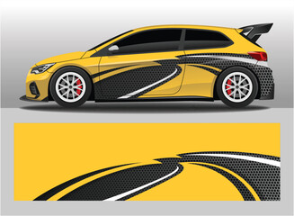 Fototapeta premium Car decal livery design vector illustration, camouflage pattern racing style.