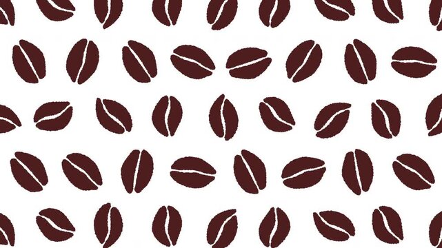 手描きコーヒー豆が浮かぶループアニメーション背景