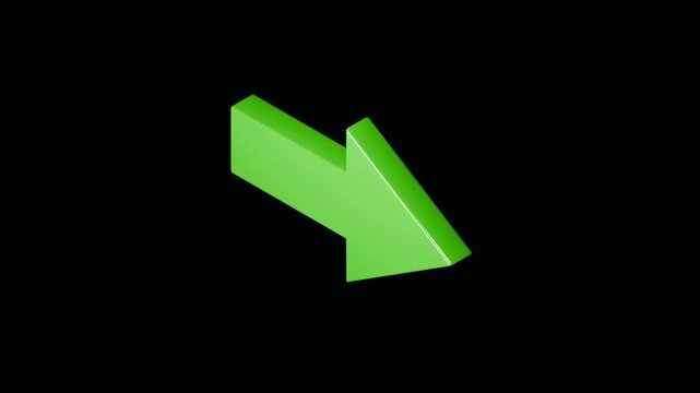 animated 3d directional arrow on black background