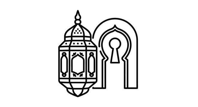 Islamic Lantern and Arch Symbol.