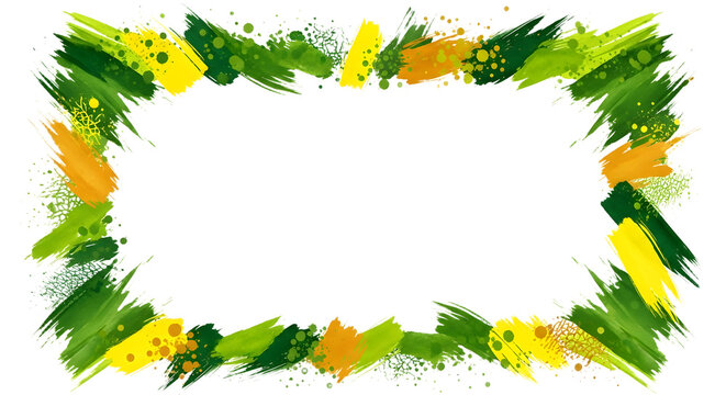 A vibrant green and yellow abstract frame on a 2026 soccer world championship green and yellow, brazil participation