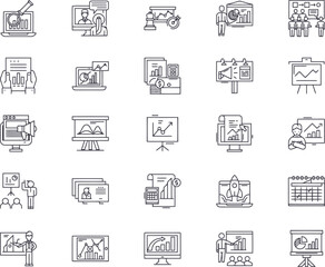 Fototapeta premium Set of 20 business presentation icons vector