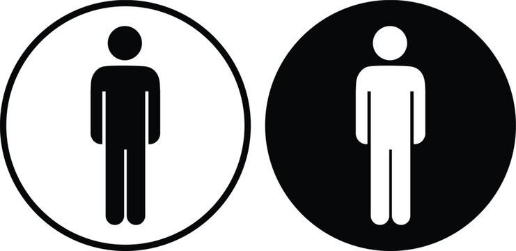 Black and white human in circles symbol