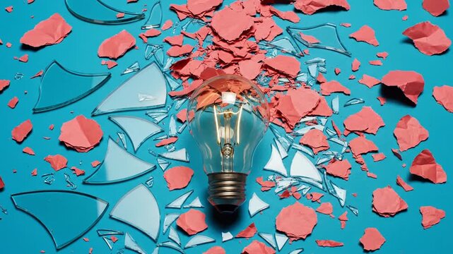 Broken Idea Lightbulb Concept.