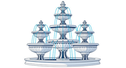 Elegant Tiered Water Fountain with Cascading Water - Outdoor Garden Decor © Abdul