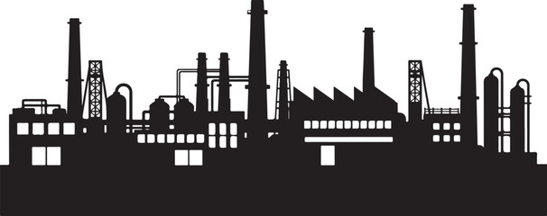 Obraz premium Industrial factory silhouette vector