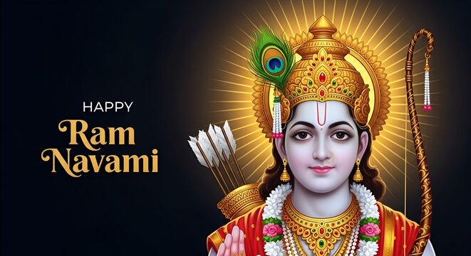 divine celebration: honoring Ram Navami, a sacred Hindu festival commemorating the birth of Lord Rama, with devout worship, spiritual rituals, and vibrant cultural festivities steeped