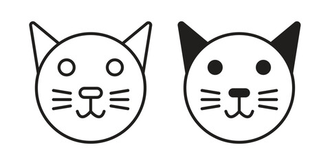 Fototapeta premium Cat icon. Vector linear icons. Editable stroke vector illustration