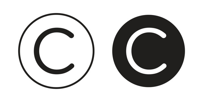 Copyright icon. Vector linear icons. Editable stroke vector illustration