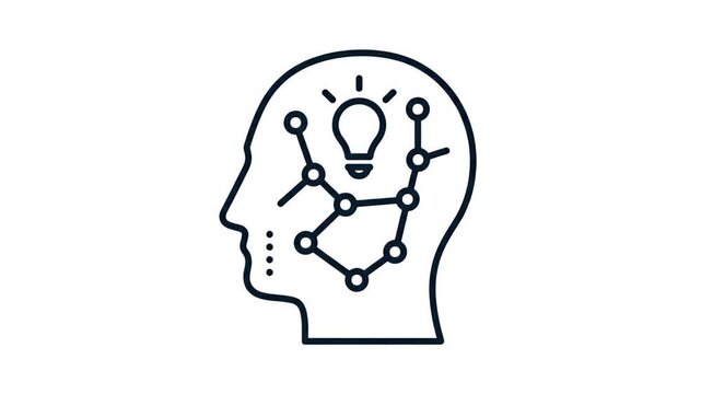 Simple Line Art Animation Brain Idea Lightbulb Network Connections