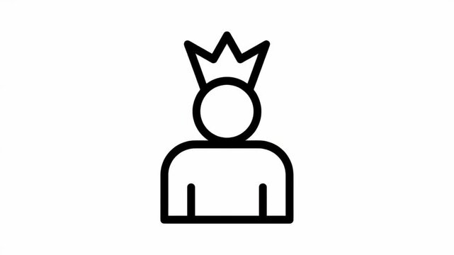 Simple King Icon Animation Minimalist Royalty Symbol