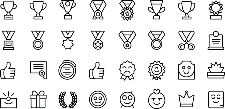 Black  of awards and recognition symbols trophies