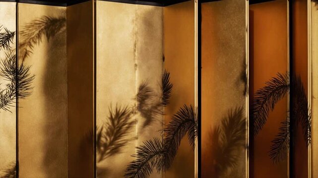 屏風のジグザグの折れ目に沿って斜めに進むドリー