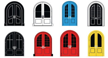 Obraz premium Colorful Arched Doors Collection - Vector Graphics